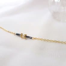 仲夏夜之夢 ‧ 金屬 藍黑 珍珠 細手鍊