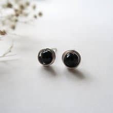 925純銀 黑瑪瑙 耳針耳環-耳夾