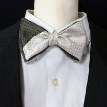 典雅銀白灰領結 bowtie - 雙面可用