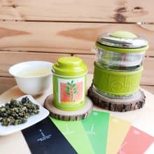 【無藏茗茶X台灣宜龍】簡單泡茶組_200ml綠色濾泡壺+18g金萱綠茶