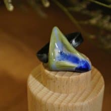 【 T - C 】戒指 皮革 牛皮 日本白瓷 瓷器  限量 自然釉色 無限看不膩色調 攝氏1350高溫燒製