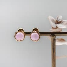 Rose Quartz耳夾/耳針 | 經典淡粉晶耳環
