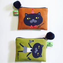 E*group 小方塊包 雙面設計  巧克力抹茶   零錢包  卡片包 貓