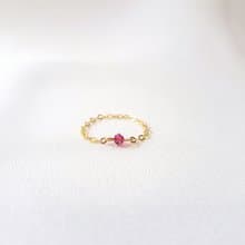 小水晶 鍊戒 (古典洋紅)