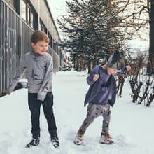 【北歐童裝】冰島有機棉內鋪棉上衣2歲至8歲灰色渡鴨手繪