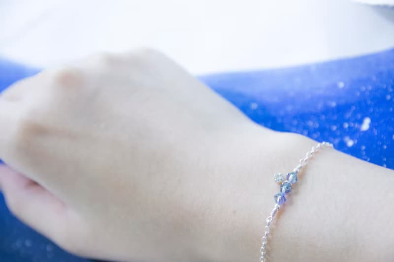 淡海系列 / 交融 - 施華洛世奇雙色水晶 925銀手鍊 母親節禮物