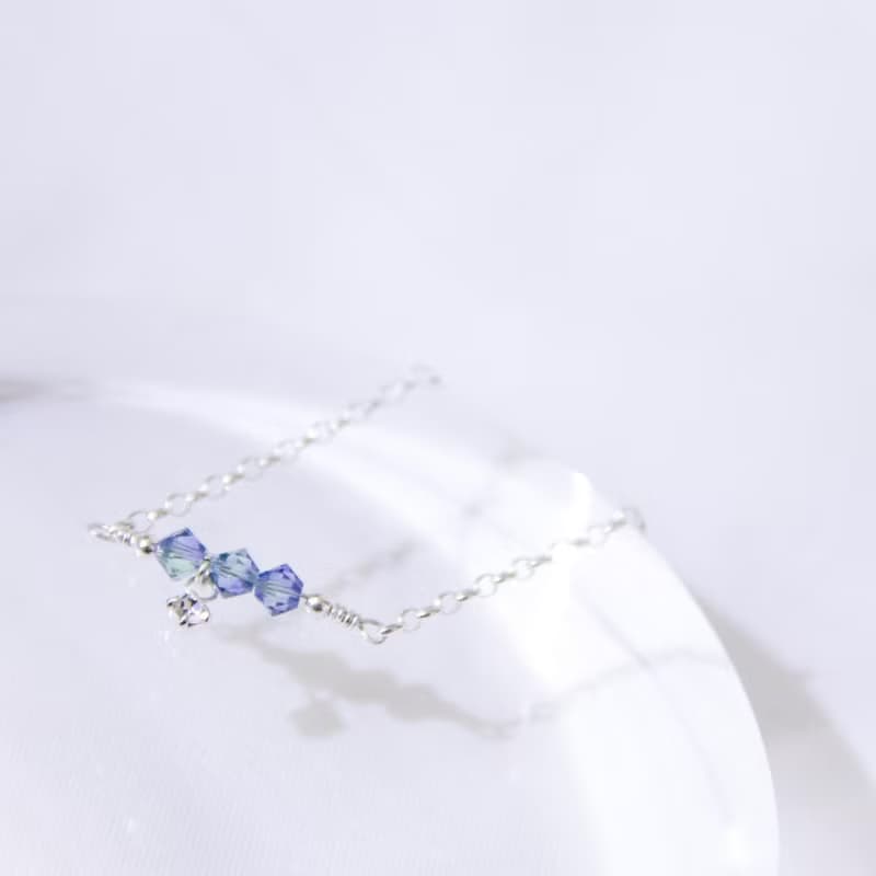 淡海系列 / 交融 - 施華洛世奇雙色水晶 925銀手鍊 母親節禮物