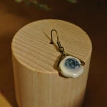 【 T - C 】耳環 日本白瓷 瓷器  限量 自然釉色 無限看不膩色調 攝氏1350高溫燒製