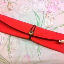 餐具組隨身收納袋 筷套-弧型(紅色素面帆布)F05-001