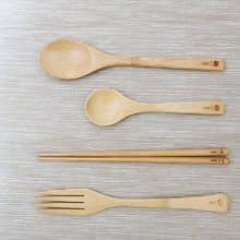 好多。竹製餐具  4選3