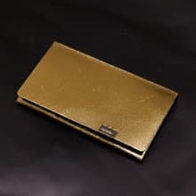 日本手工-所作Shosa 植鞣牛皮 名片夾/卡夾 - 時尚內斂款/金黑