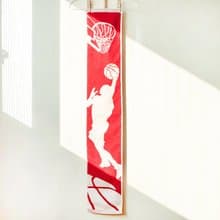 喜歡看你在球場上的樣子 紅白籃球圖案雙面緹花純棉運動毛巾