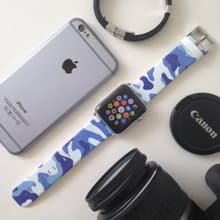 Apple / Samsung Watch 藍色迷彩圖案錶帶適合任何型號 15