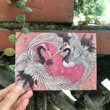 【舞愛/故事插畫明信片】 /丹頂鶴/愛情/舞蹈