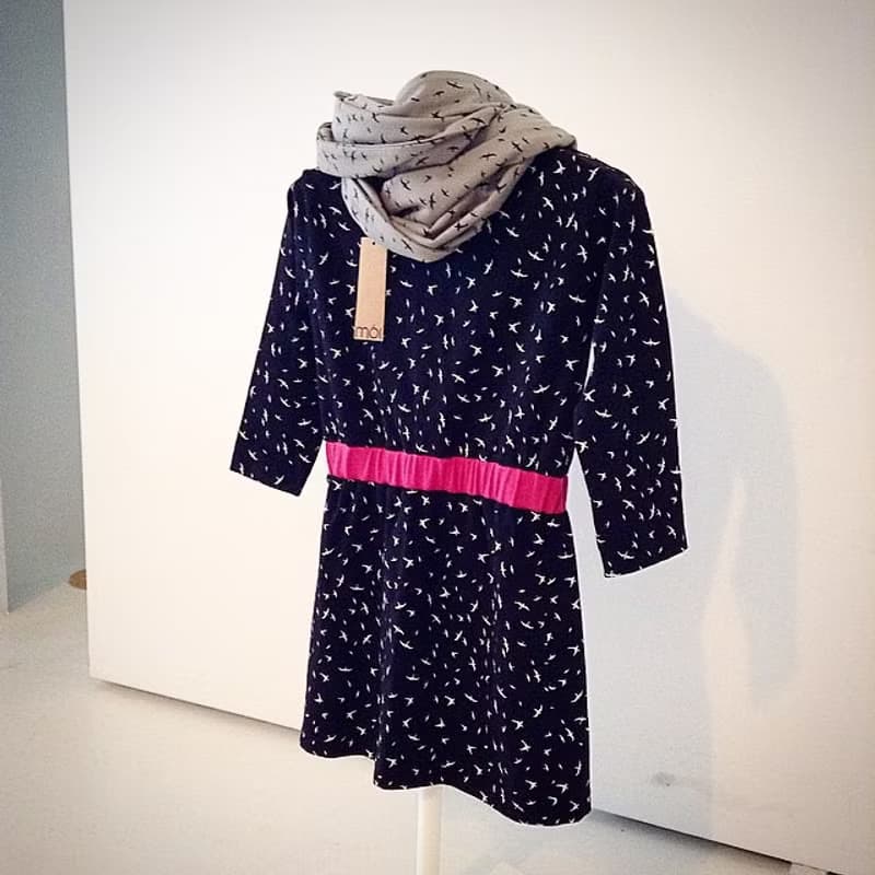 【北歐童裝】冰島有機棉腰帶女孩洋裝3歲至6歲小渡鴨