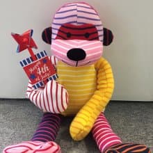 【贈禮盒包裝】北歐童裝瑞典有機棉小猴手工安撫玩具 紅