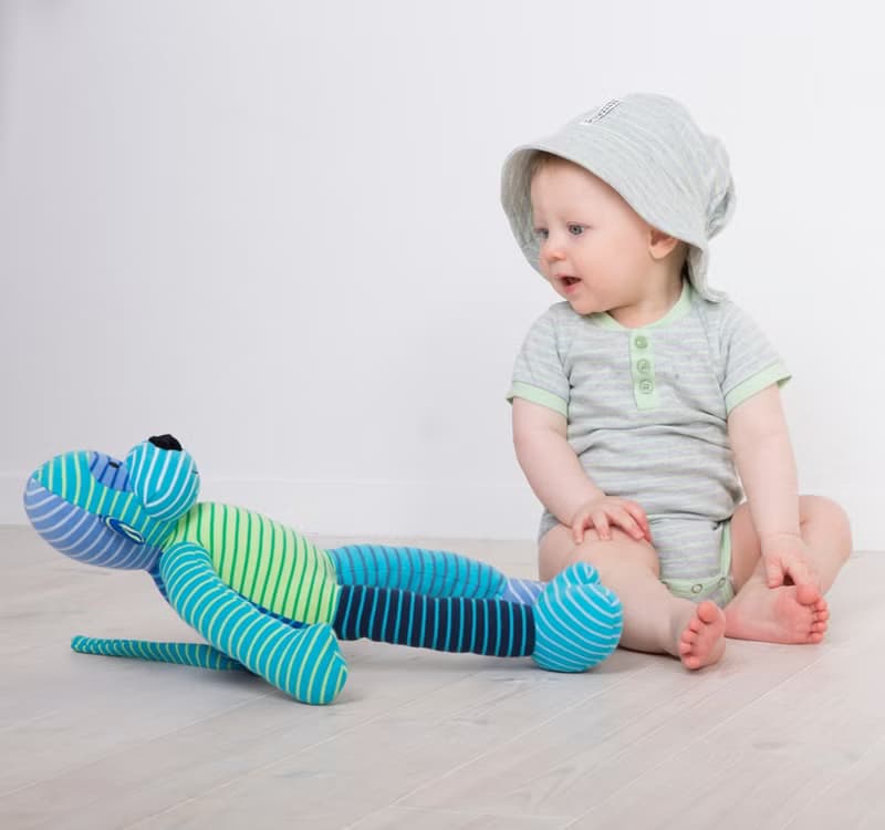 【贈禮盒包裝】北歐童裝瑞典有機棉小猴手工安撫玩具 紅