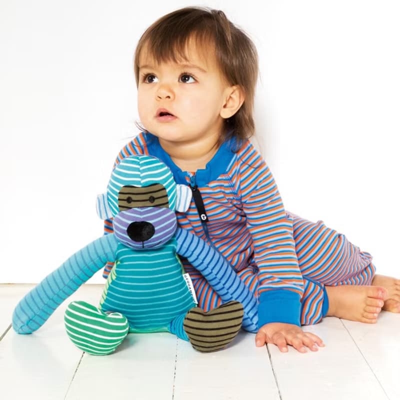 【贈禮盒包裝】北歐童裝瑞典有機棉小猴手工安撫玩具 紅