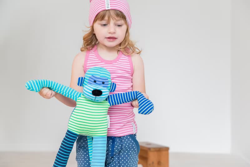 【贈禮盒包裝】北歐童裝瑞典有機棉小猴手工安撫玩具 紅