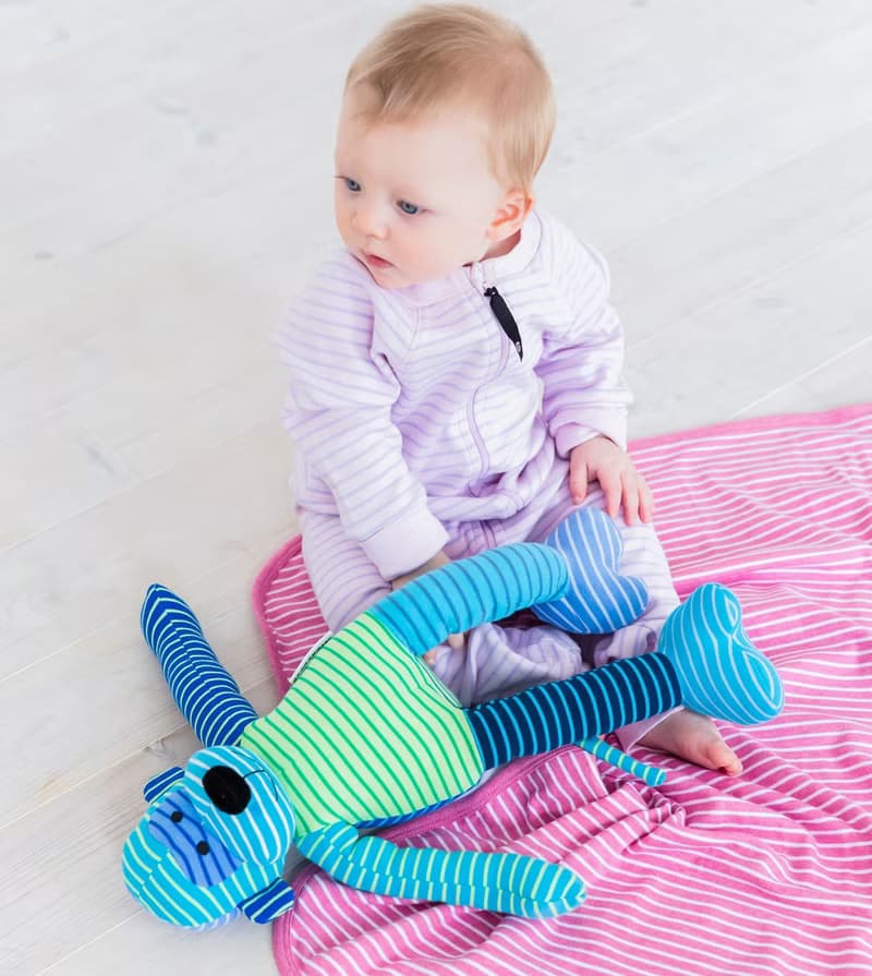 【贈禮盒包裝】北歐童裝瑞典有機棉小猴手工安撫玩具 紅