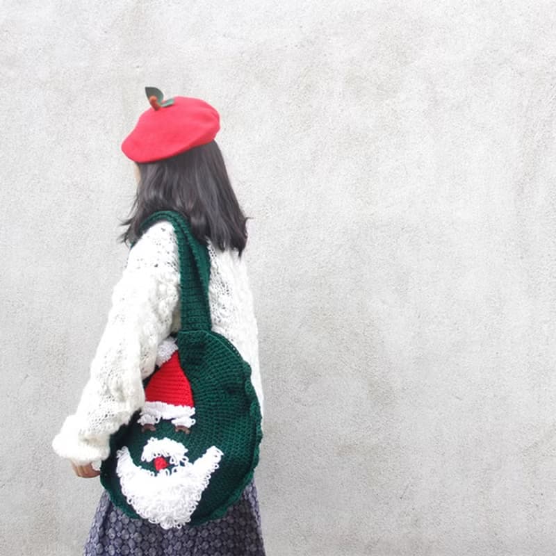 原創手工羊毛氈針氈貝雷帽畫家帽聖誕禮物蘋果帽 Christmas gifts
