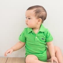 純棉網眼Polo包屁衣 青綠經典款