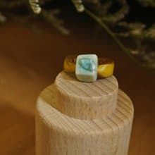 【 T - C  】戒指 皮革 牛皮 日本白瓷 瓷器  限量 自然釉色 無限看不膩色調 攝氏1350高溫燒製