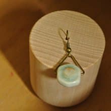 【 T - C 】耳環 日本白瓷 瓷器  限量 自然釉色 無限看不膩色調 攝氏1350高溫燒製