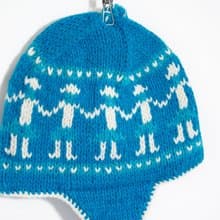 情人節禮物  手工編織純羊毛帽 / 手工內刷毛毛帽 / 針織毛帽 / 飛行毛帽 - 手牽手轉圈圈