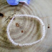 -天然半寶石-幸運石系列-粉晶純銀手鍊