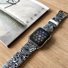 Apple Watch Series 1 - 5 黑色幾何拼布圖手錶帶 38 40 42 44 mm