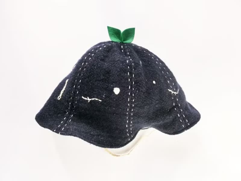 Grow Up! Wool Leaf Hat / Leaves & Nutrients (Navy)