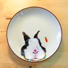壁掛裝飾盤 / 點心盤系列－道奇兔也來鼻沾花