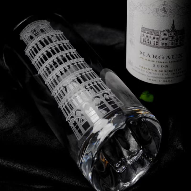375cc【比薩斜塔手工雕刻】 ZWIESEL德國蔡司Barserie水晶杯
