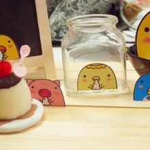 Bucute貼紙不只是貼紙/行李箱防水PVC貼紙/開關牆壁貼紙1組4張