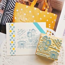 手工橡皮章－海外教堂婚禮紀念章 6X6cm