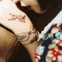 勃根地花園 手鍊-2入紋身貼紙 原創手繪設計