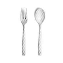 Perrocaliente 斜紋 點心餐具組 / 銀色