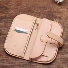 【切線派】意大利植鞣革純手工真皮女士錢包長夾001款原色