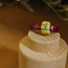 【 T - C 】戒指 皮革 牛皮 日本白瓷 瓷器  限量 自然釉色 無限看不膩色調 攝氏1350高溫燒製