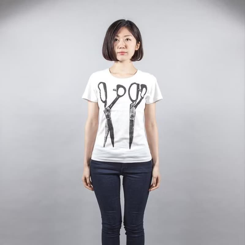 はさみ　おもしろデザインTシャツ　ユニセックスXS〜XLサイズ　Tcollector