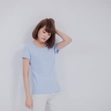 厚磅蜜桃棉素面短袖女T恤 共10色