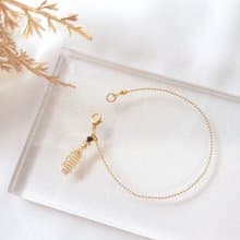 金屬 流蘇 黑水晶 圓珠鍊 手鍊