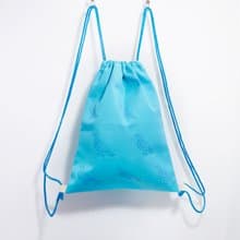 七夕禮物 手感印花束口後背包 / 肩背包 / 輕便包- 幸福的青鳥 ( 水藍 )