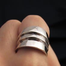 手工造型戒 W-Ring 925純銀戒指 男生戒指