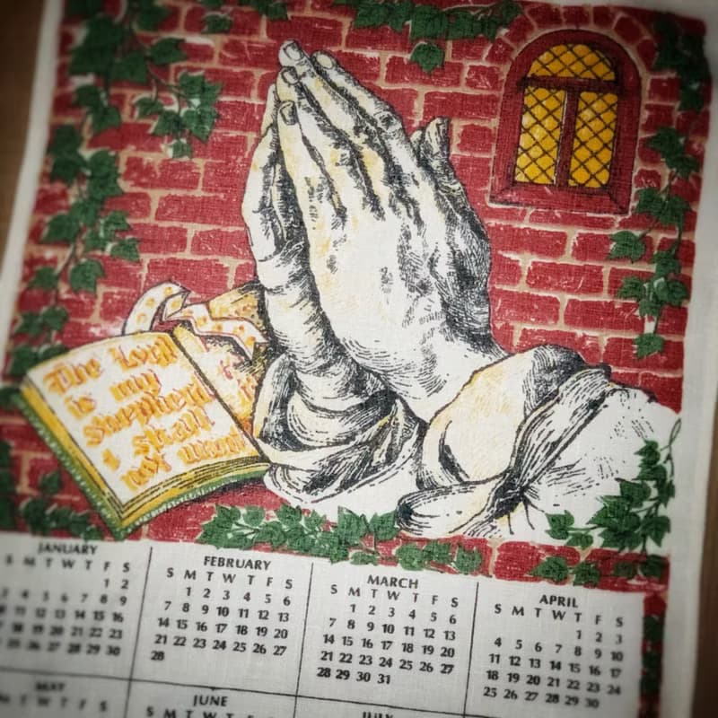 1971 美國早期年代布面月曆 Bless this house