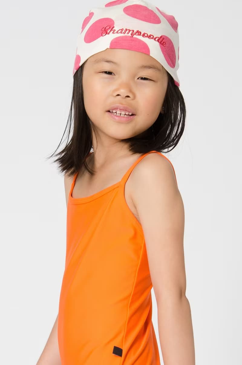 北歐童裝瑞典女童泳衣2歲至6歲_橘色