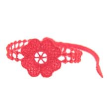 Missiu 蕾絲刺繡幸運手環-山茶花 桃紅