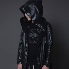 2015秋冬潮牌NUNUNU 黑色防風連帽造型外套/DARK V CAPE
