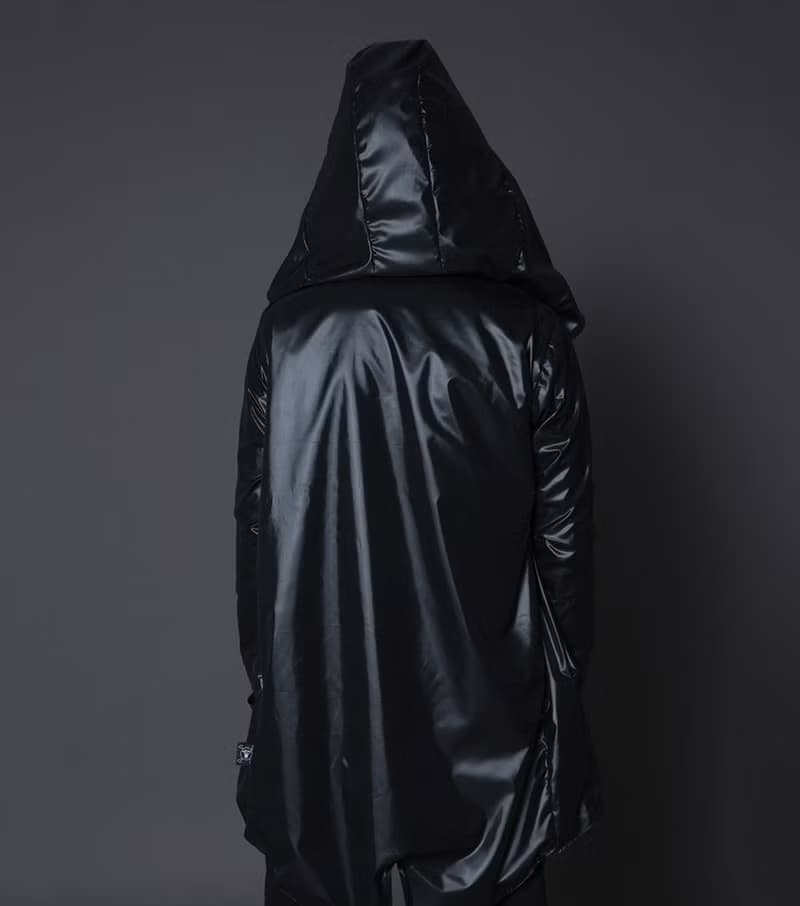 2015秋冬潮牌NUNUNU 黑色防風連帽造型外套/DARK V CAPE